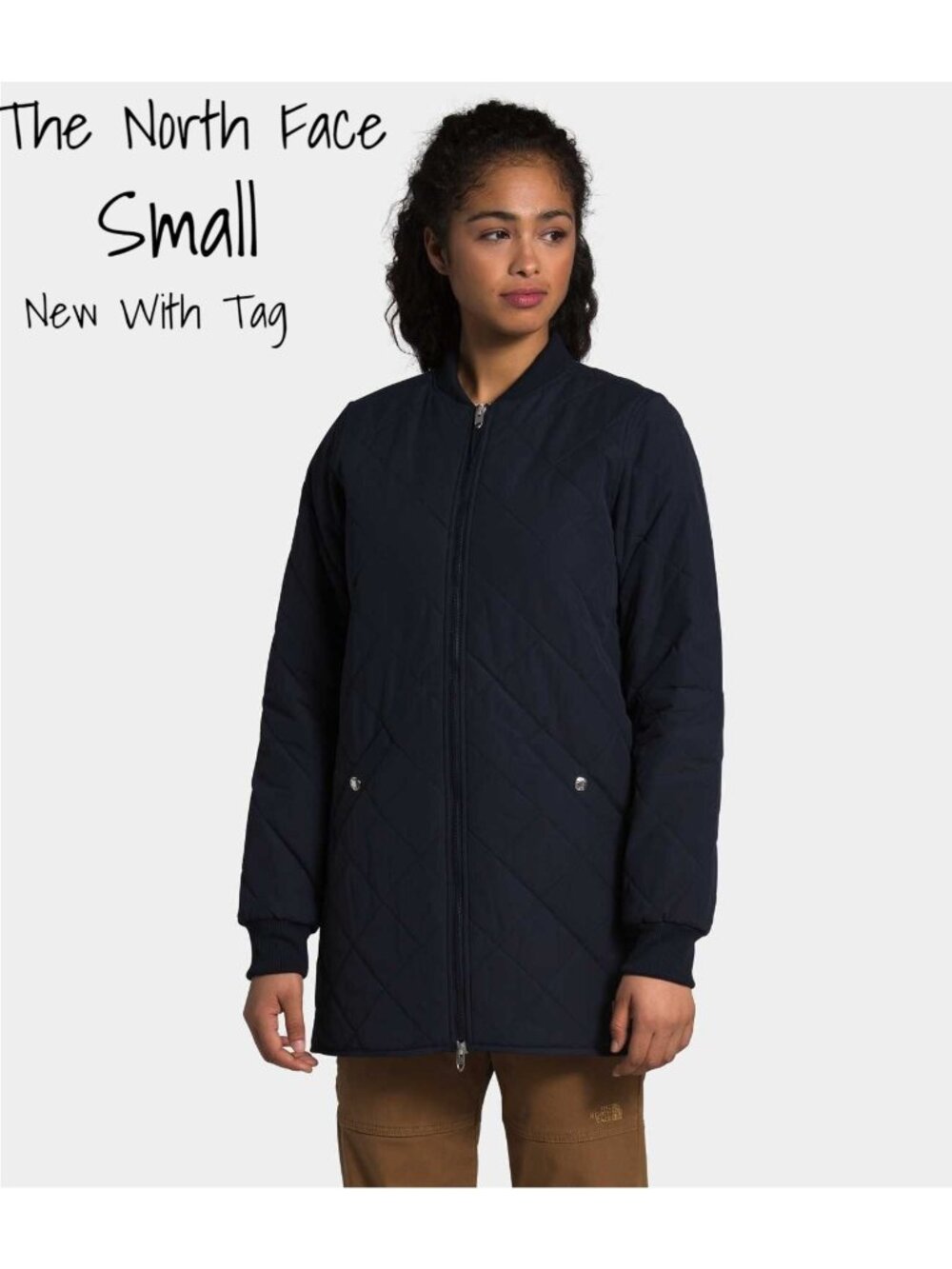 The North Face Women's Parka Aviator Jacket Coat - Navy Small, New Tags - Picture 1 of 5